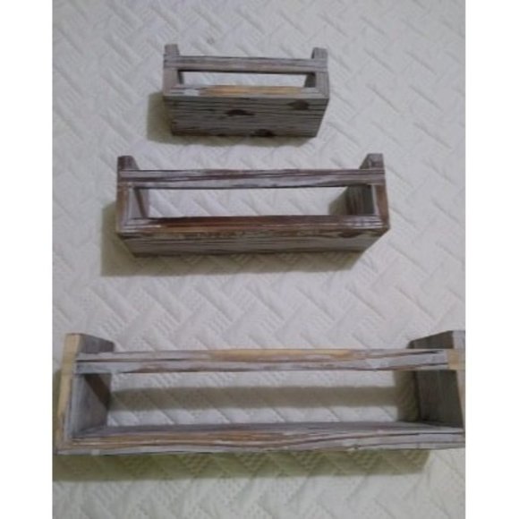 New Floating Shelves Set of 3, Wall Floating Shelf, Wall Nursery Shelves-Log